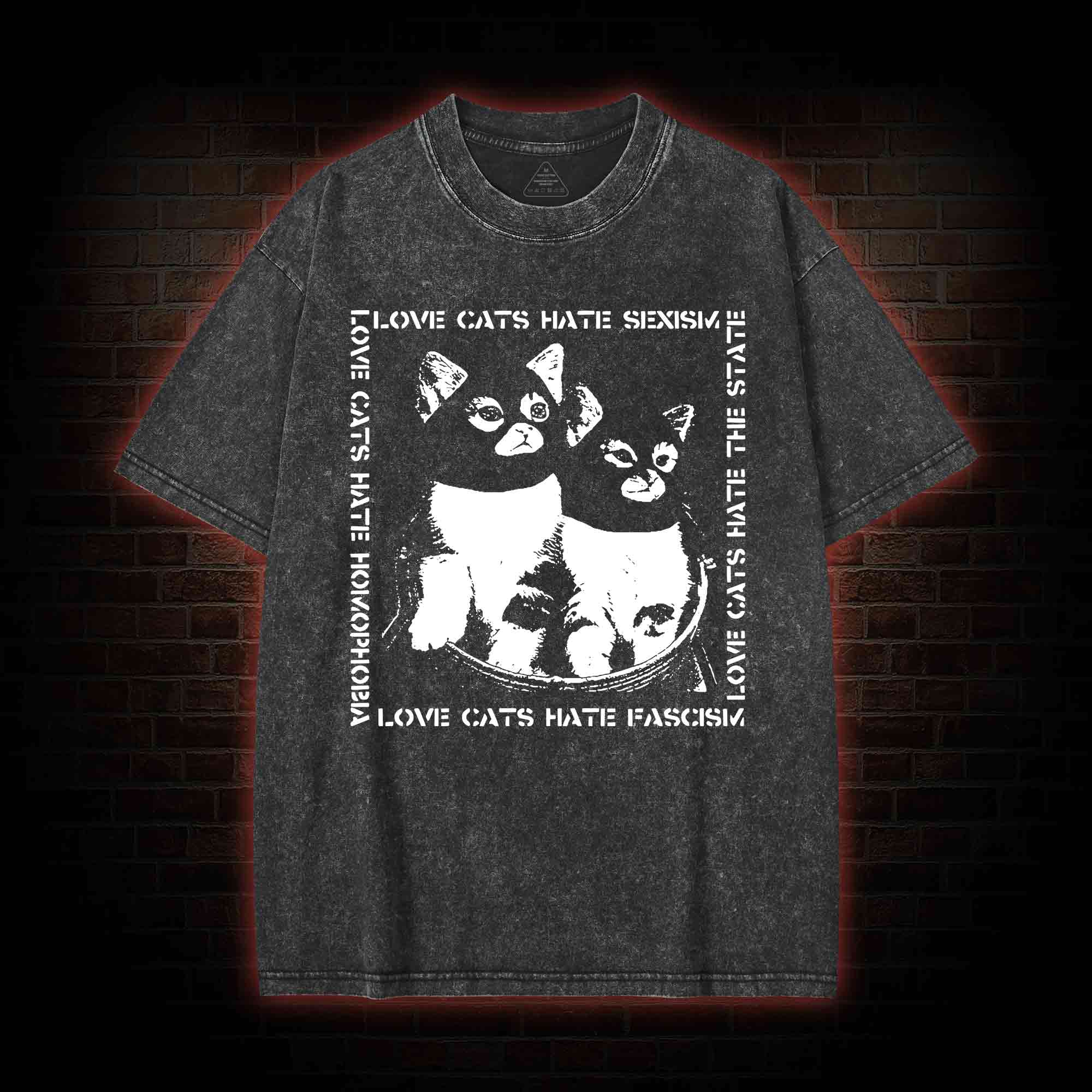 Love Cats Washed T-shirt