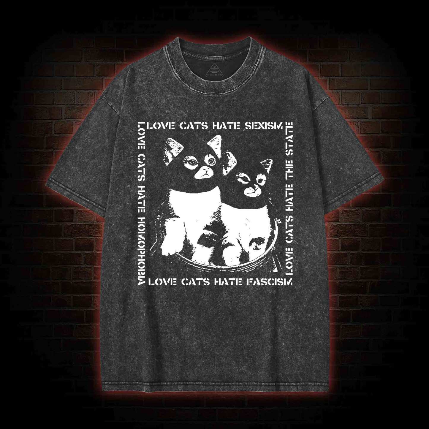Love Cats Washed T-shirt