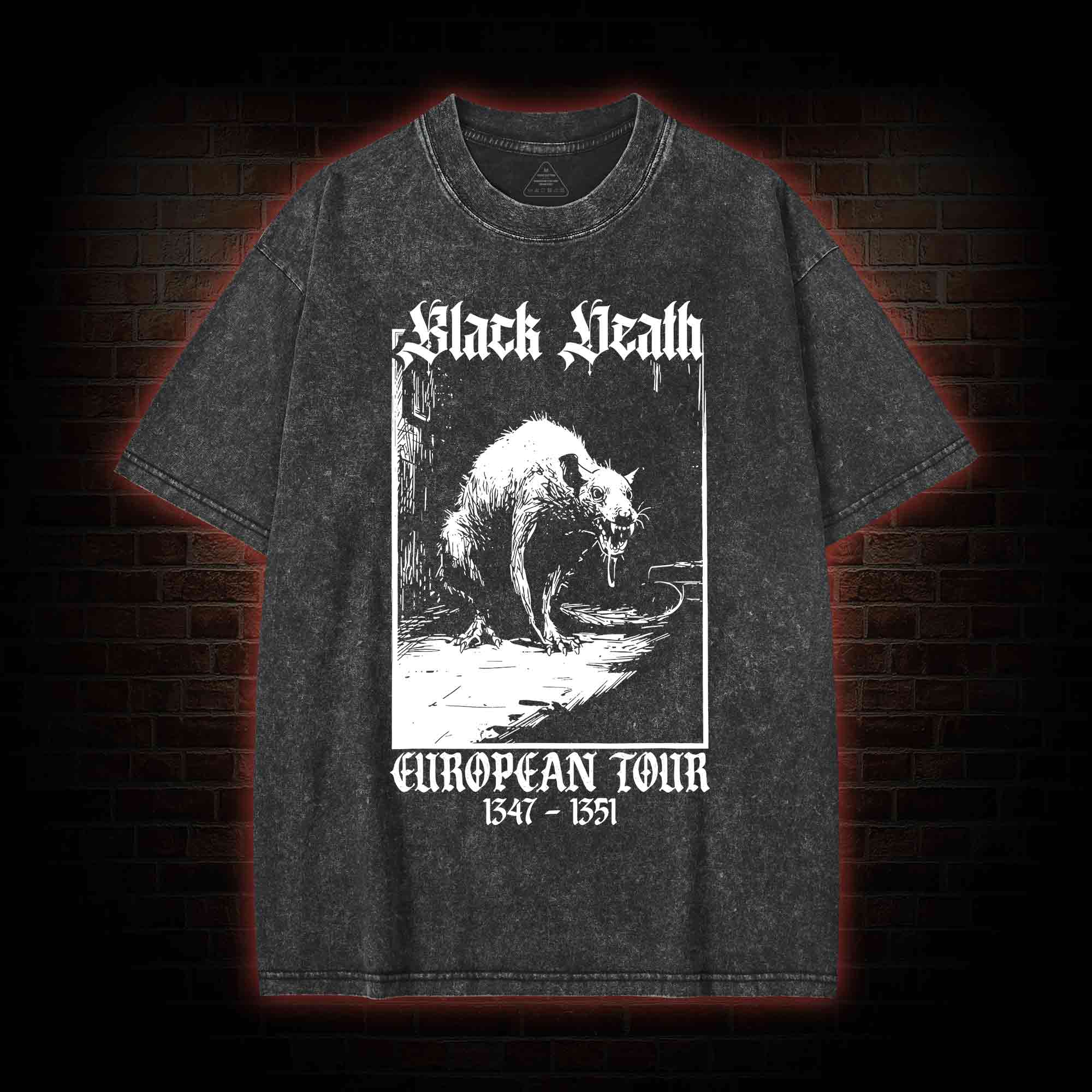 Black Death European Tour 1347-1351 Washed T-shirt
