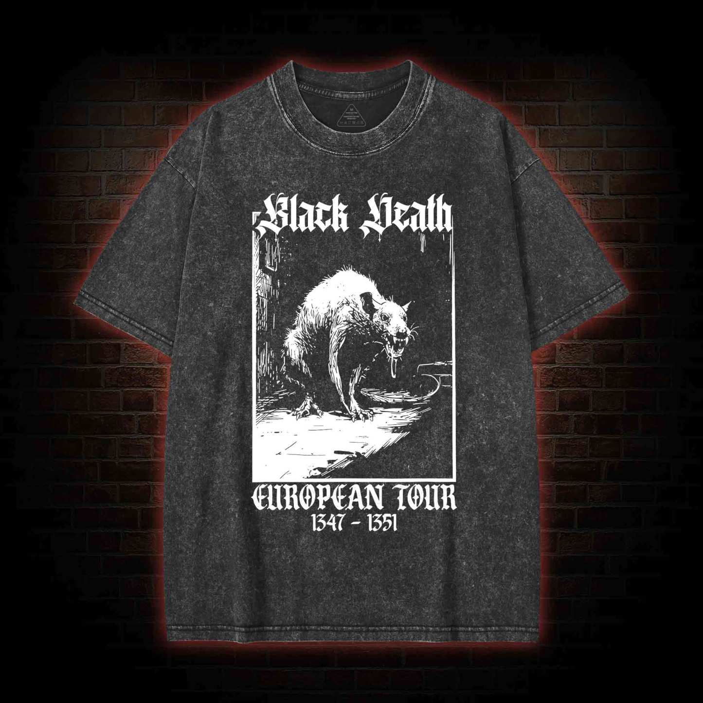 Black Death European Tour 1347-1351 Washed T-shirt
