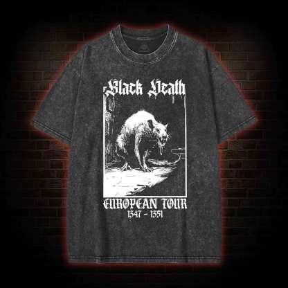 Black Death European Tour 1347-1351 Washed T-shirt