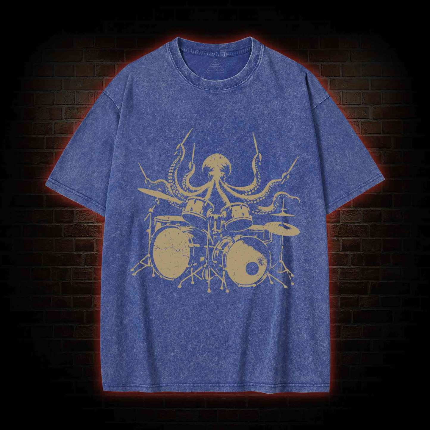 Octopus Drummer Washed T-shirt