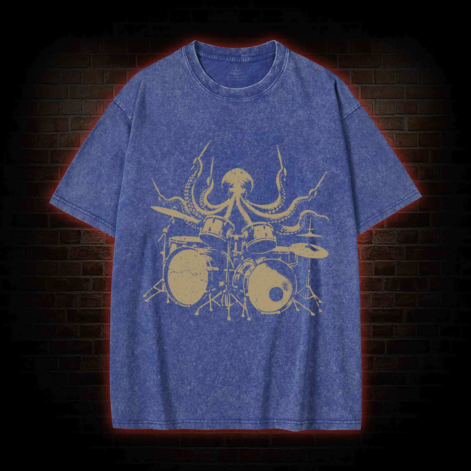 Octopus Drummer Washed T-shirt