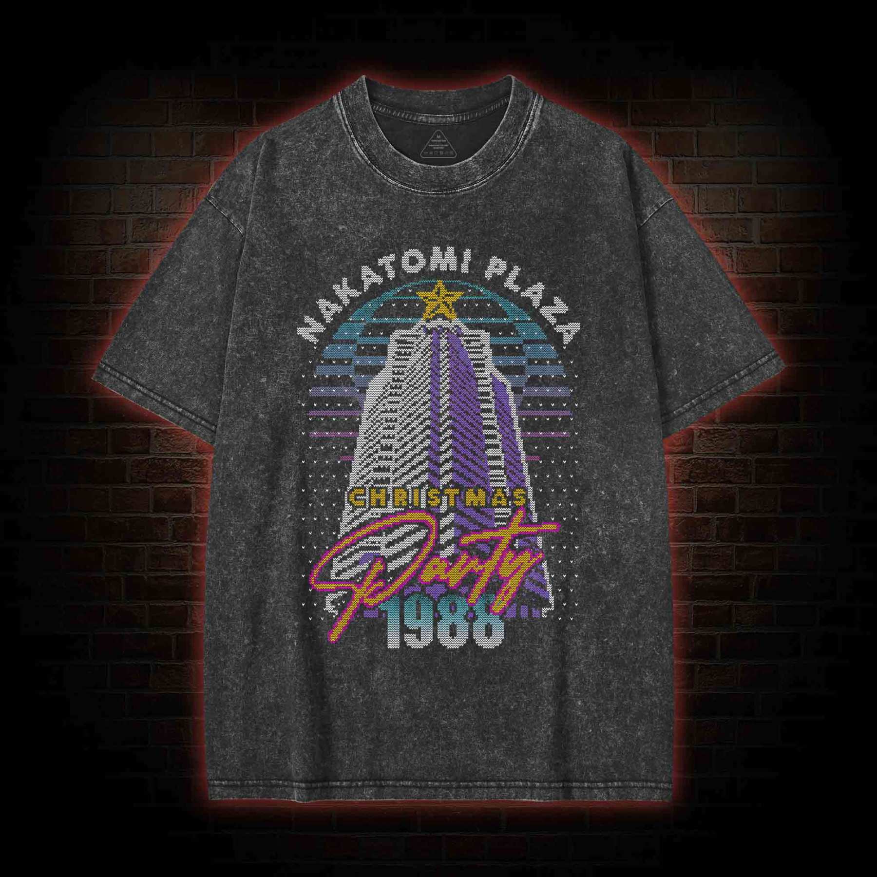 Nakatomi Plaza Christmas Party Washed T-shirt