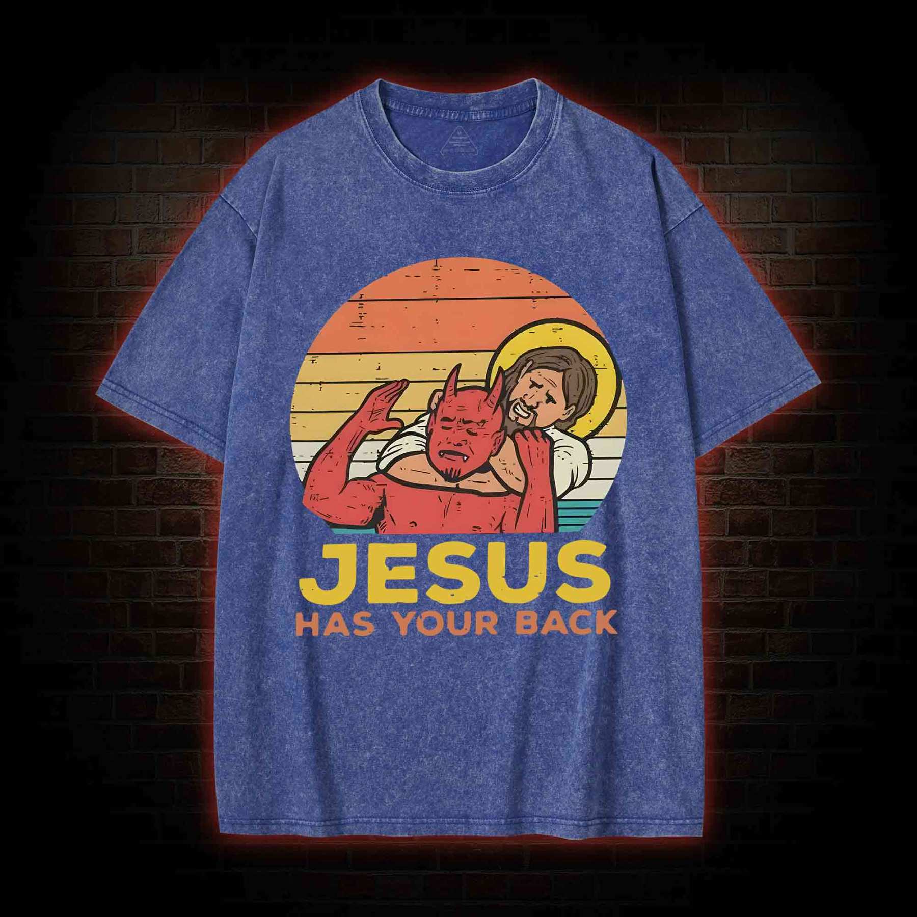 Jesus Has Your Back Washed T-shirt