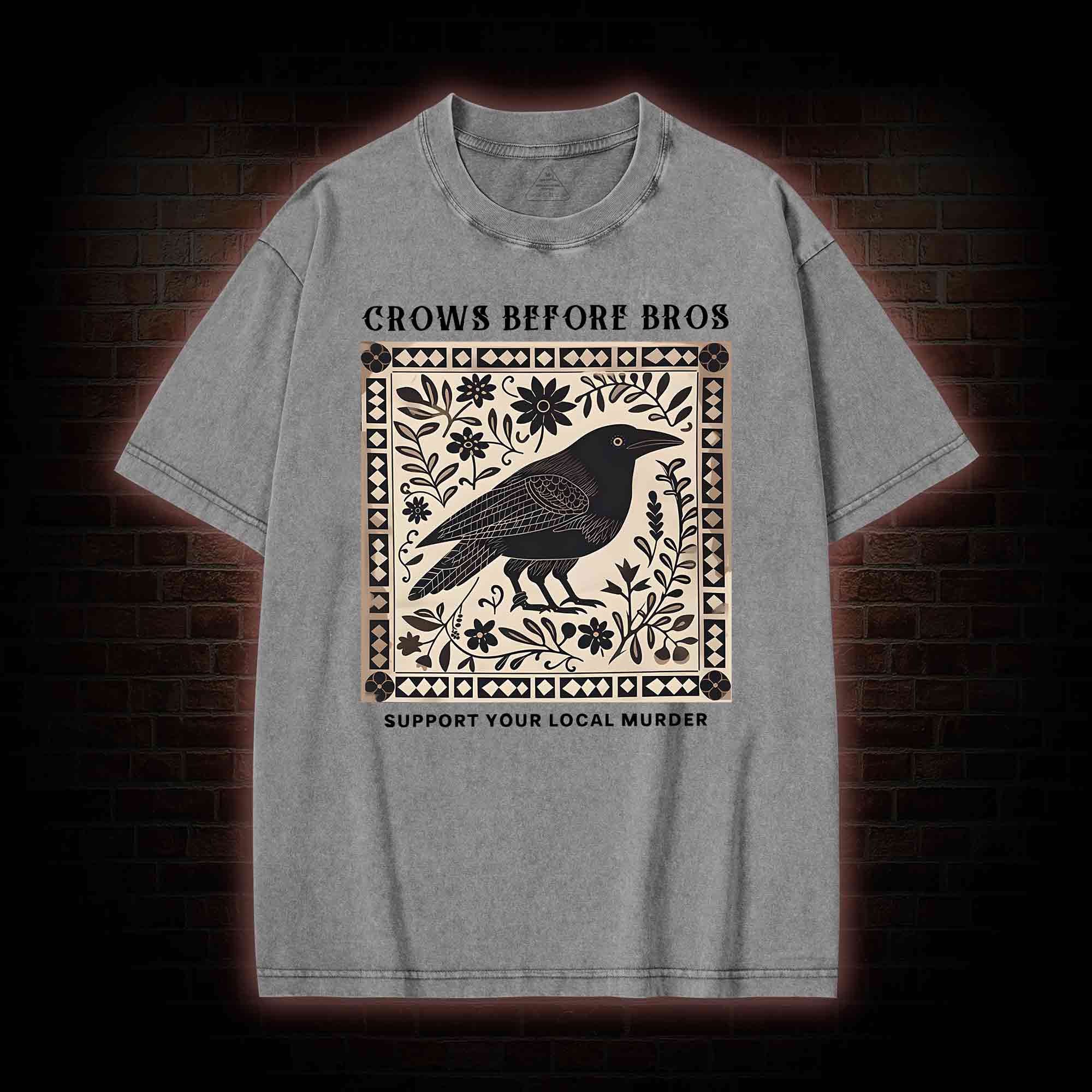 Crows Before Bros Washed T-shirt