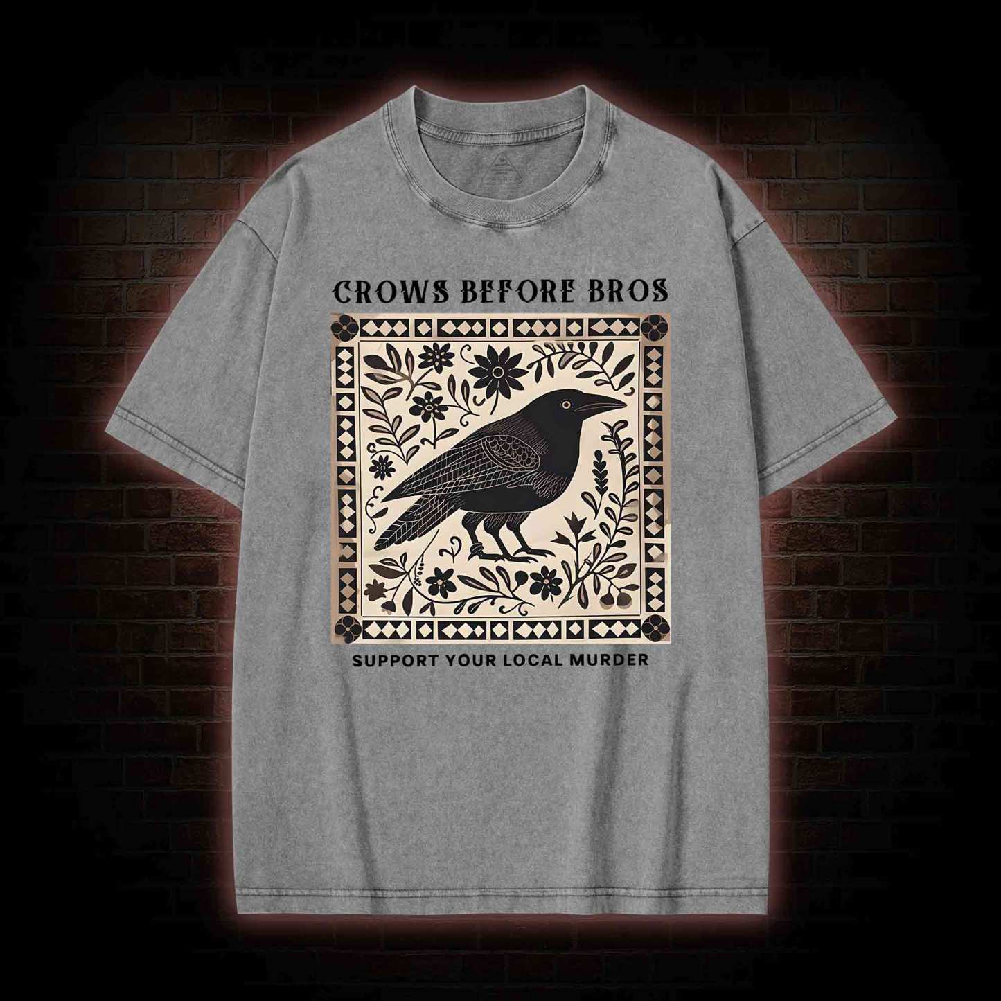 Crows Before Bros Washed T-shirt
