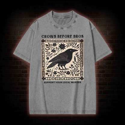 Crows Before Bros Washed T-shirt