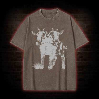 Two Headed Goat Washed T-shirt