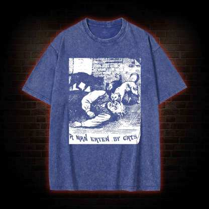 A Man Eaten By Cats Washed T-shirt