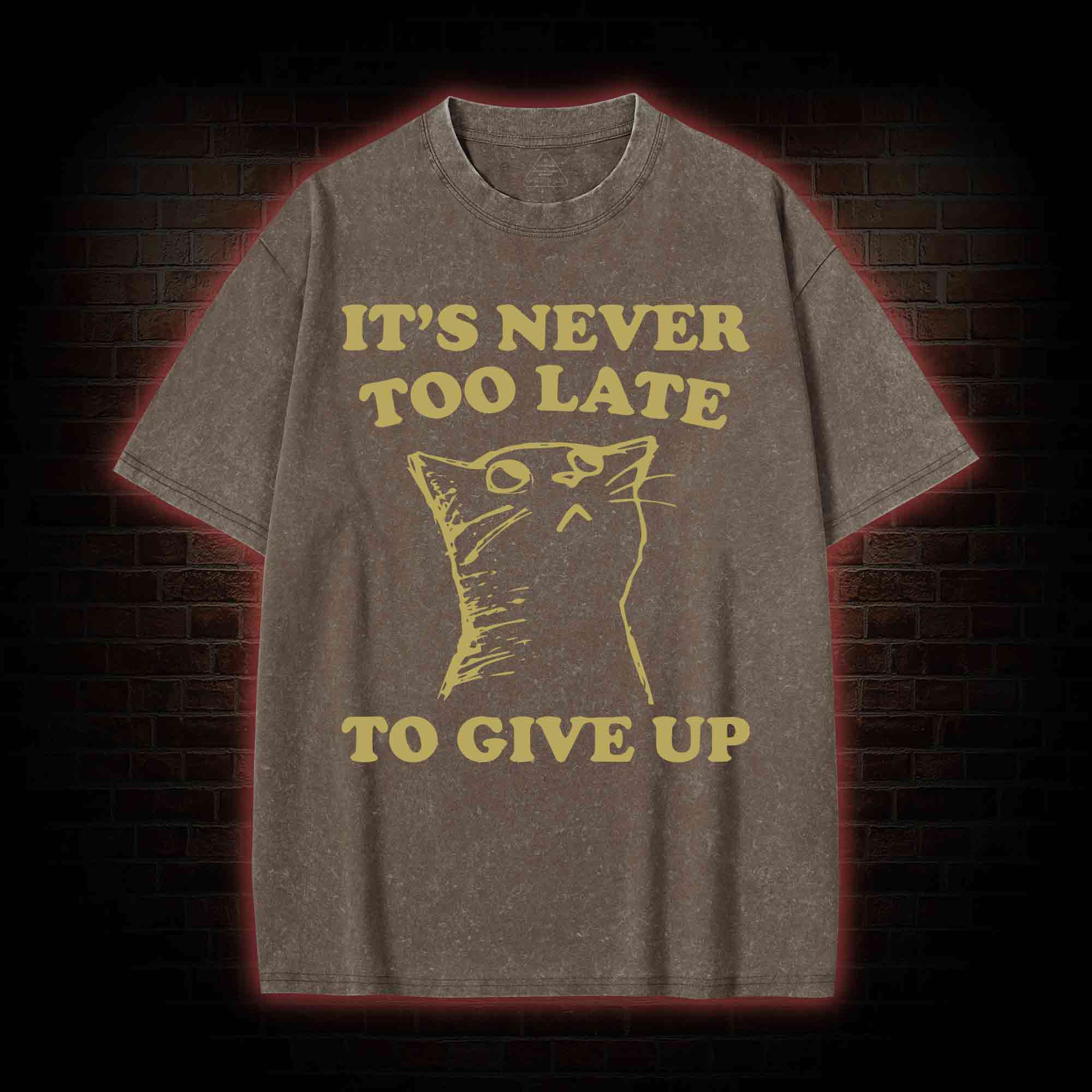 It's Never Too Late To Give Up Washed T-shirt