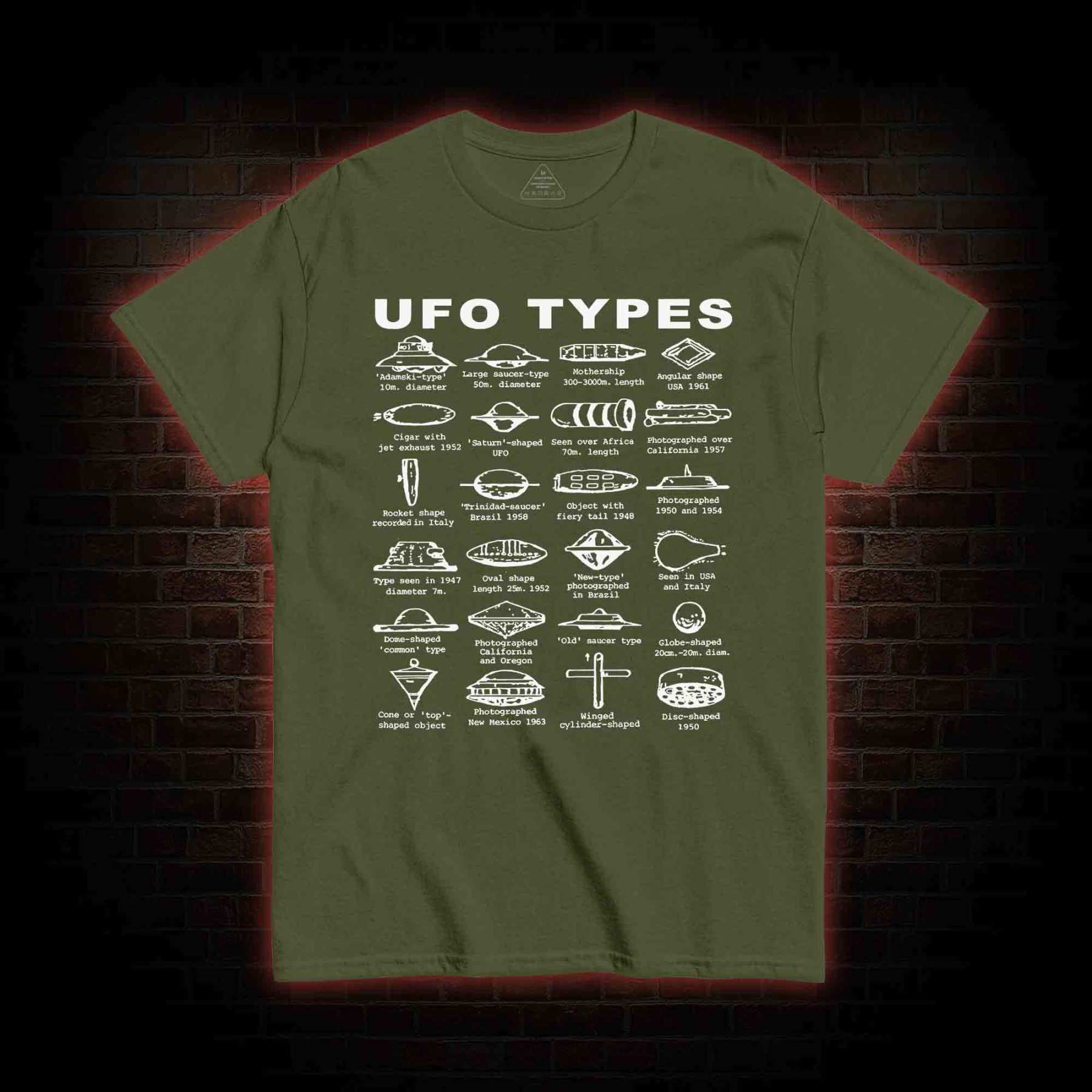 UFO Types T-shirt