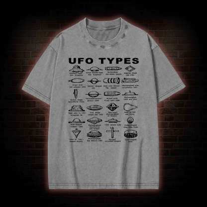 UFO Types Washed T-shirt