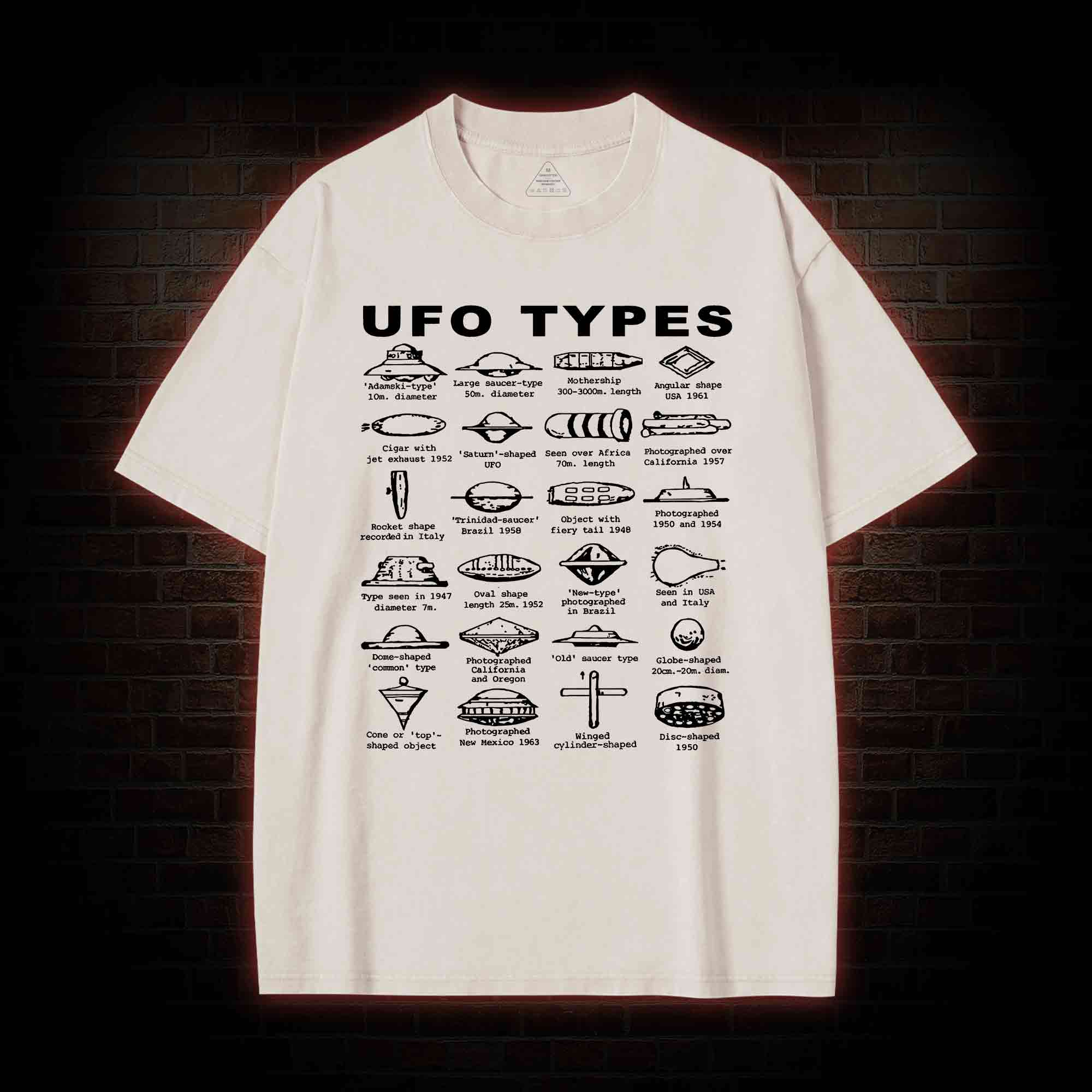 UFO Types Washed T-shirt