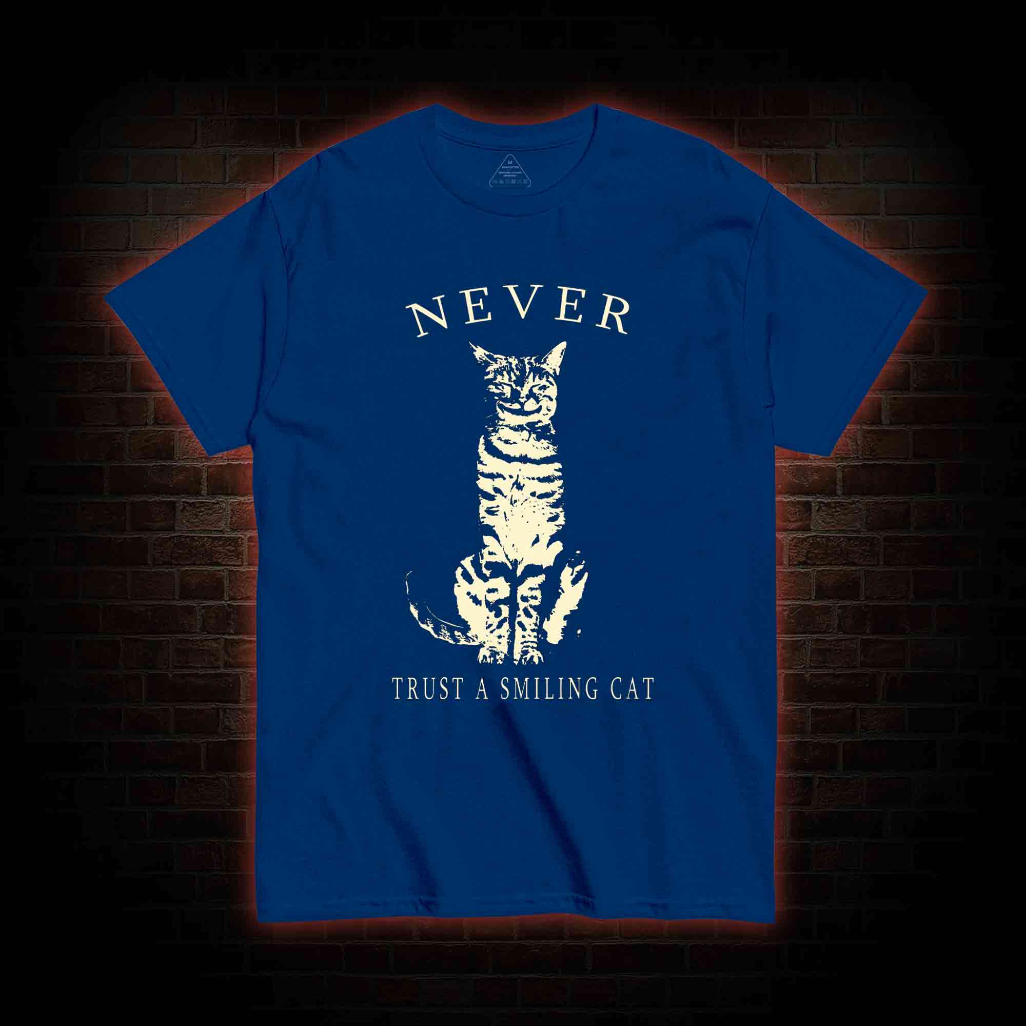 Never Trust A Smiling Cat T-shirt