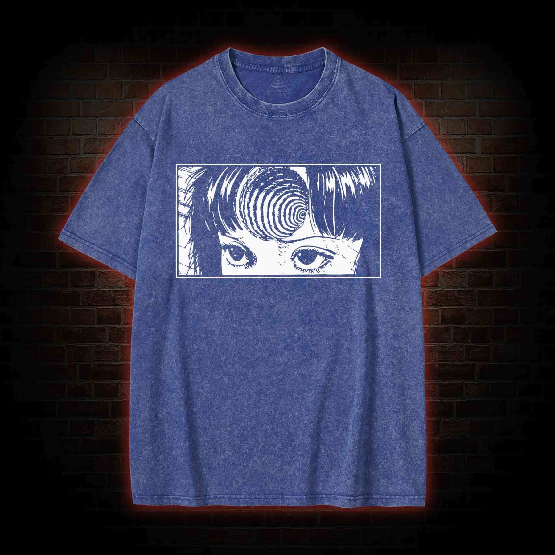 Creepy Girl Eyes, Spiral Horror Manga Washed T-shirt