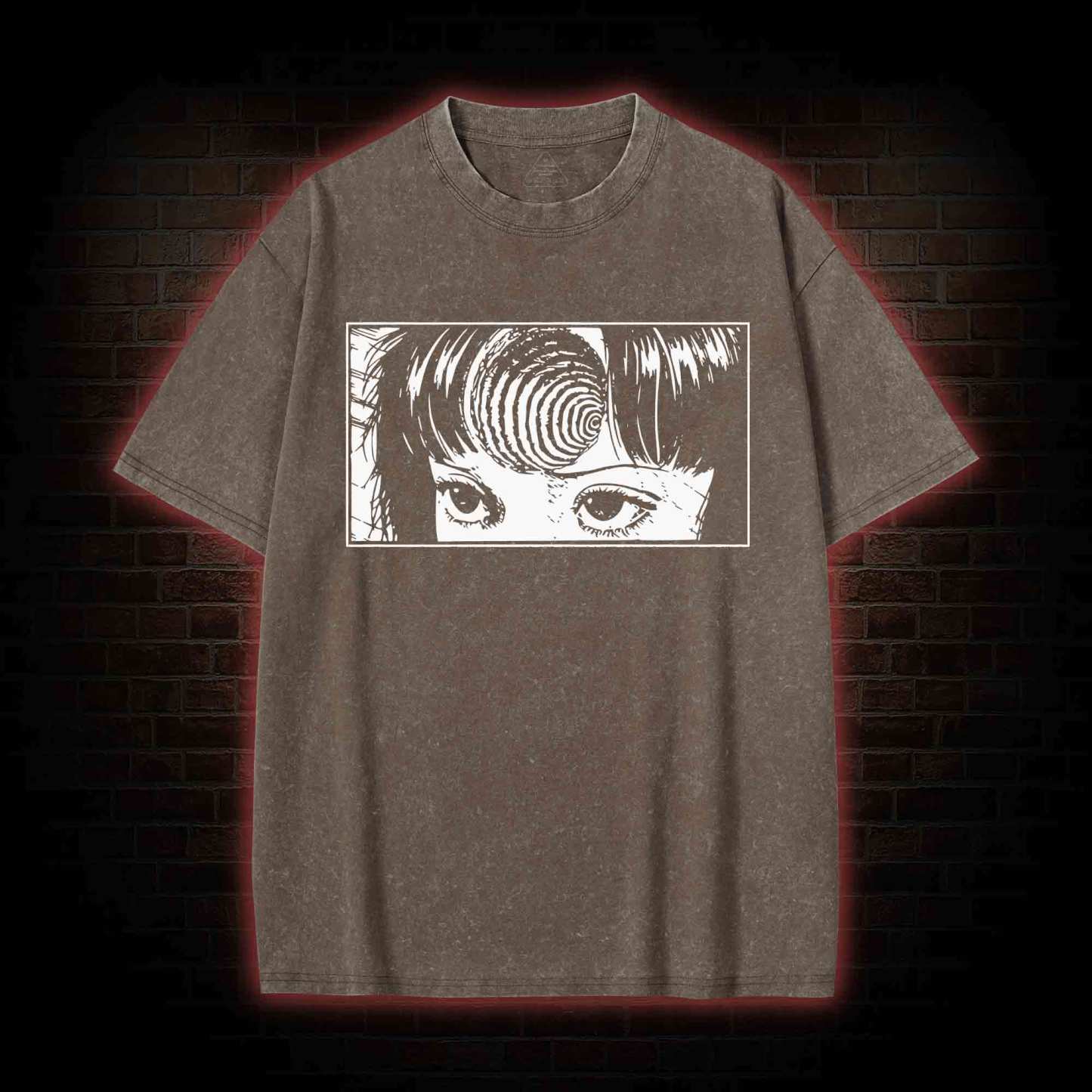 Creepy Girl Eyes, Spiral Horror Manga Washed T-shirt