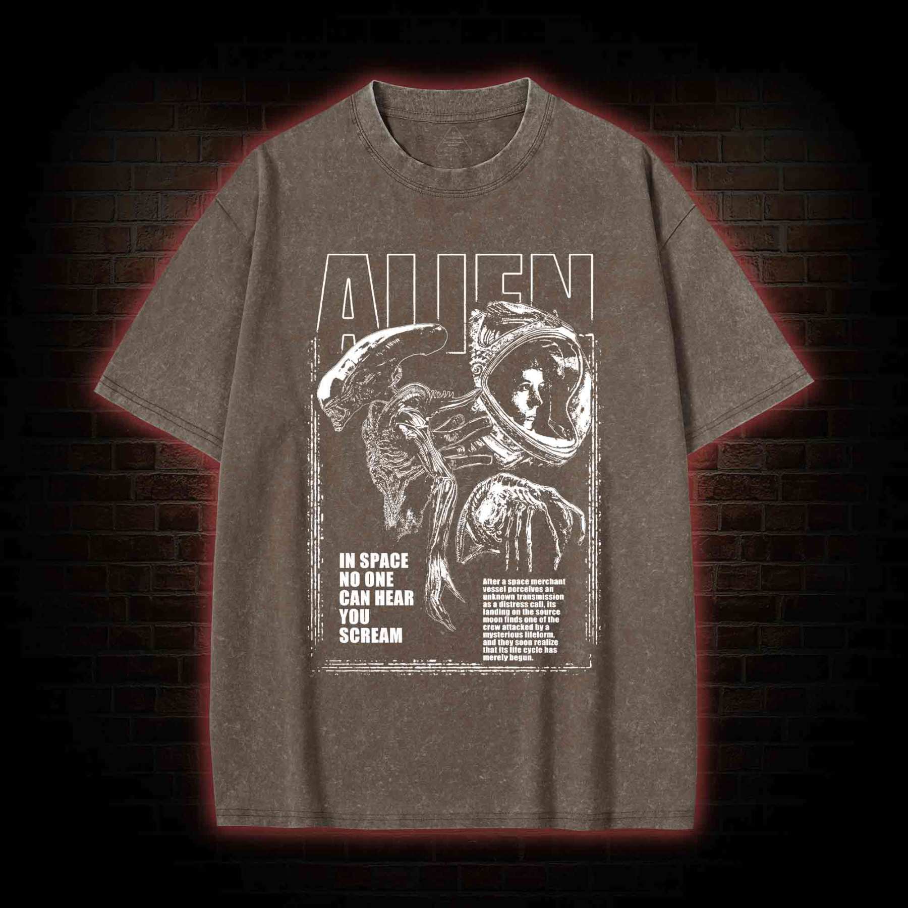 Alien Space Blk Washed T-shirt