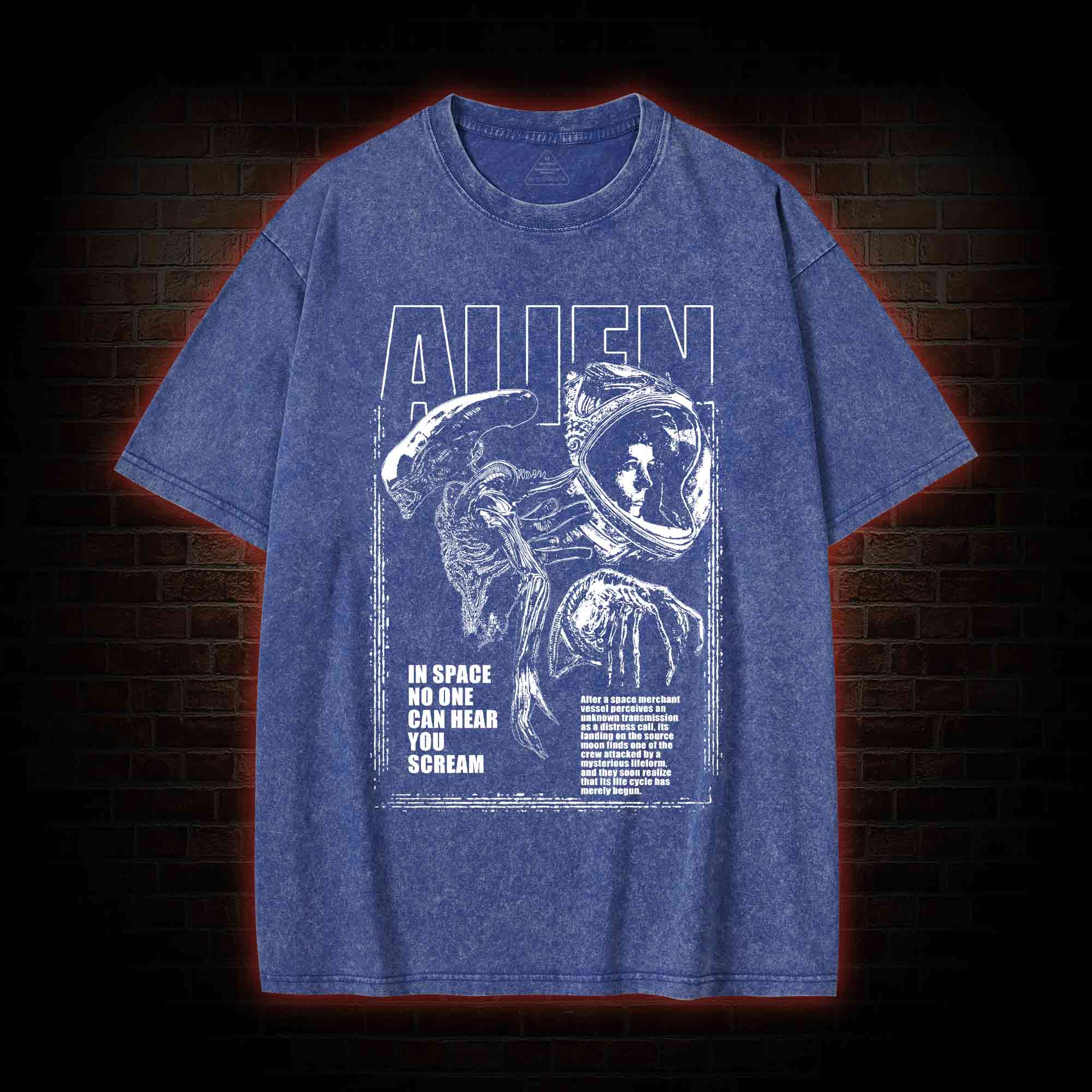 Alien Space Blk Washed T-shirt