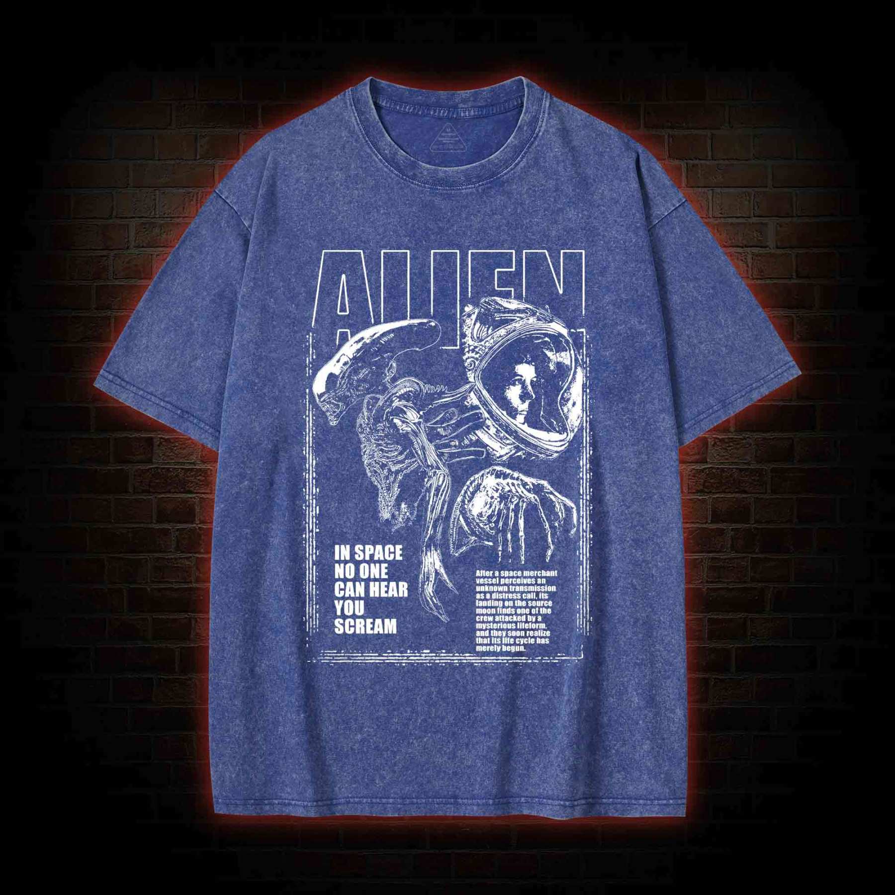 Alien Space Blk Washed T-shirt