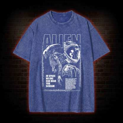 Alien Space Blk Washed T-shirt