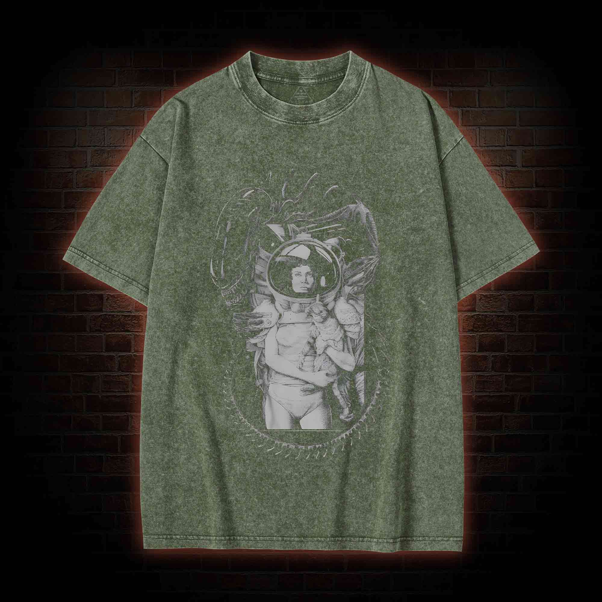 Alien Ripley Jonesy Sci-fi Horror Washed T-shirt