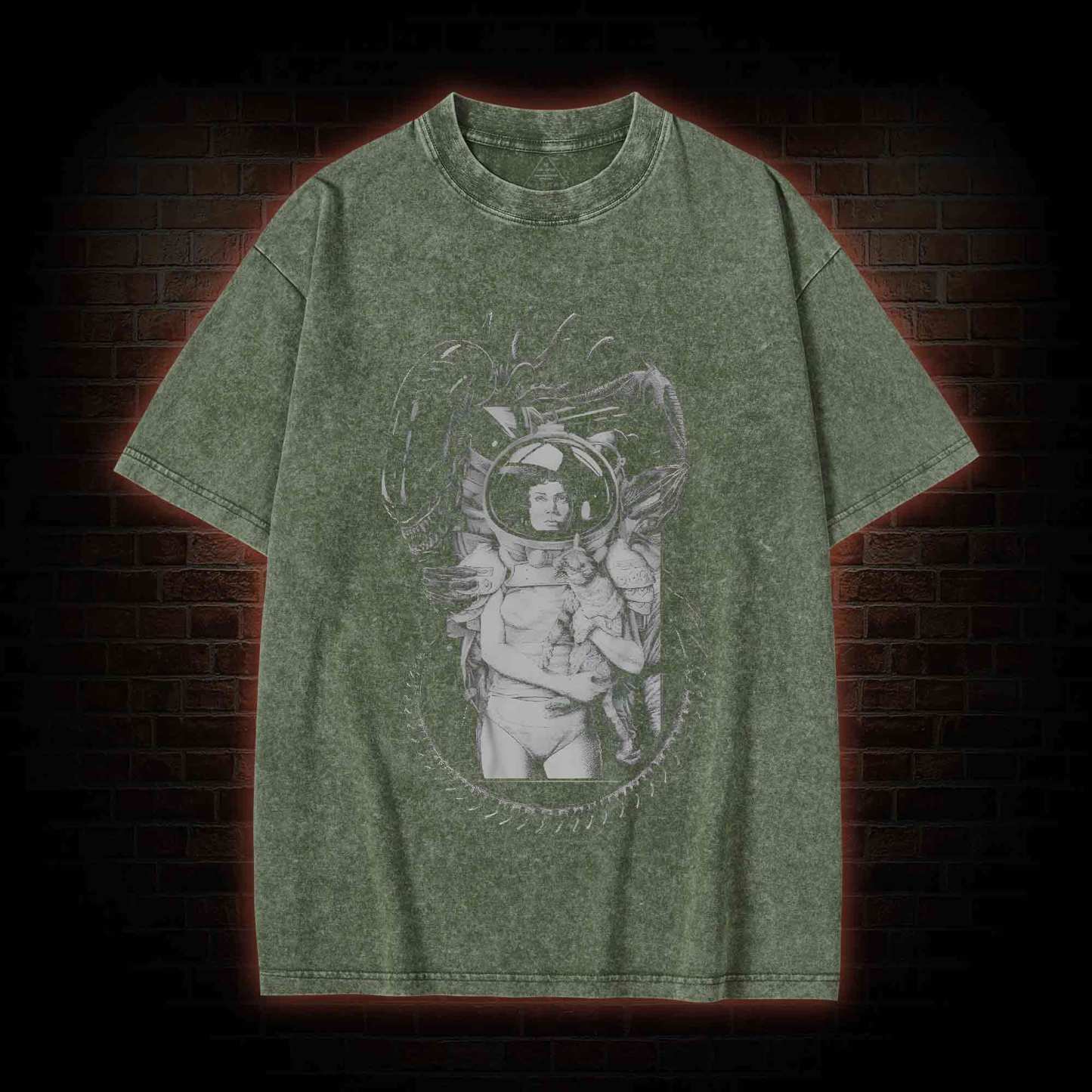 Alien Ripley Jonesy Sci-fi Horror Washed T-shirt