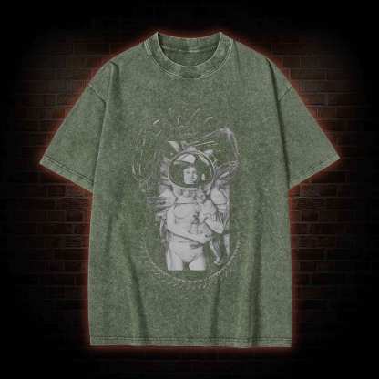 Alien Ripley Jonesy Sci-fi Horror Washed T-shirt