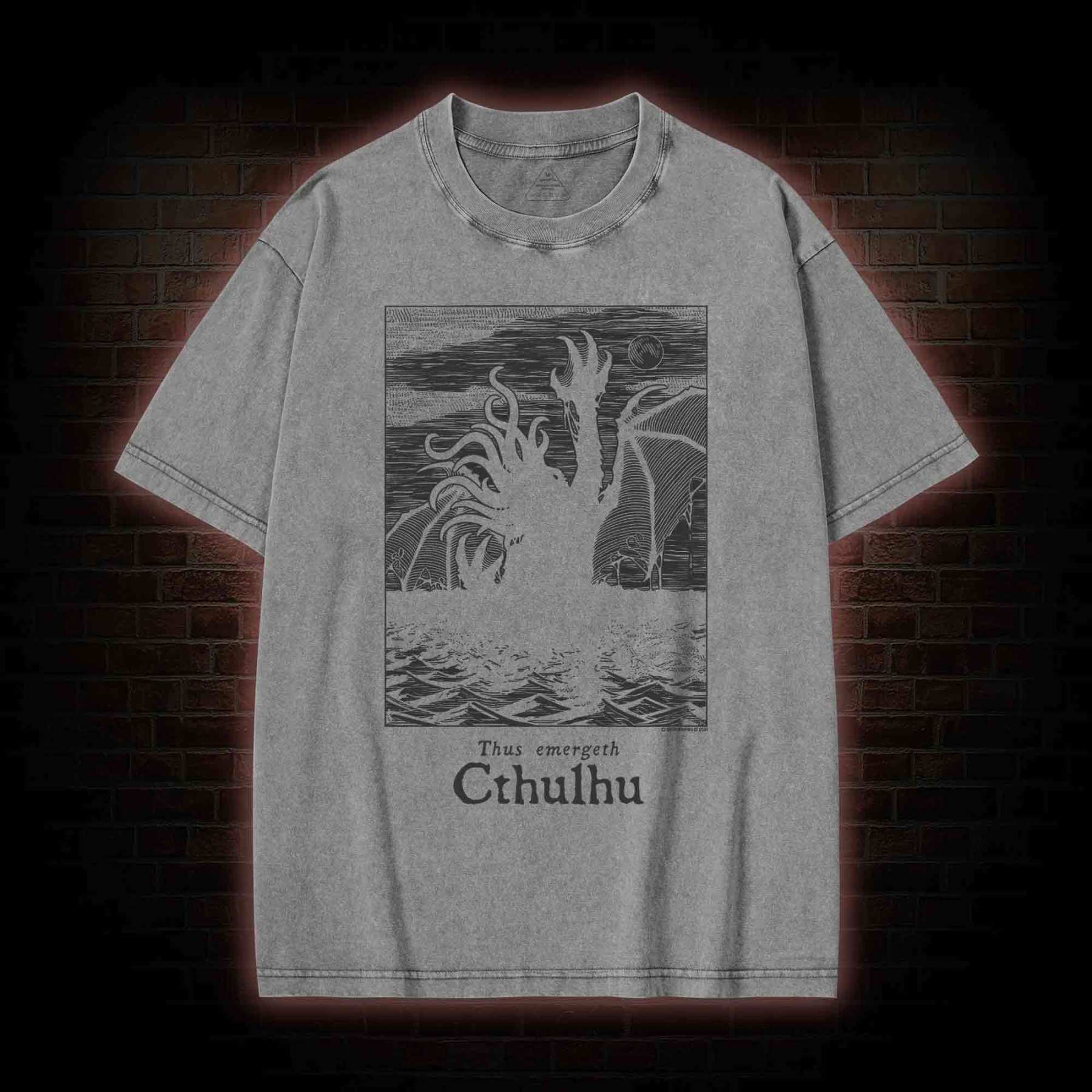 Thus Emergeth Cthulhu Washed T-Shirt
