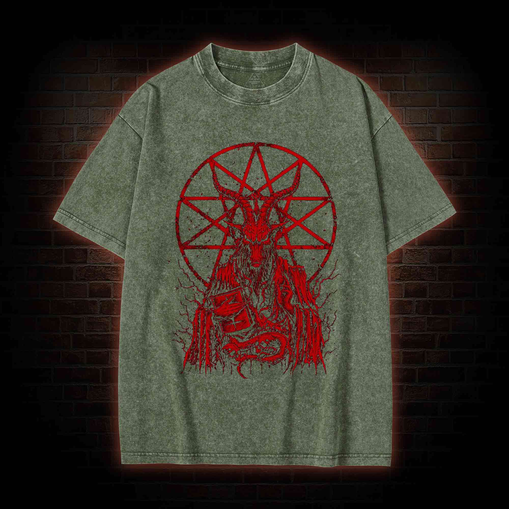Dark Devil Baphomet Washed T-Shirt