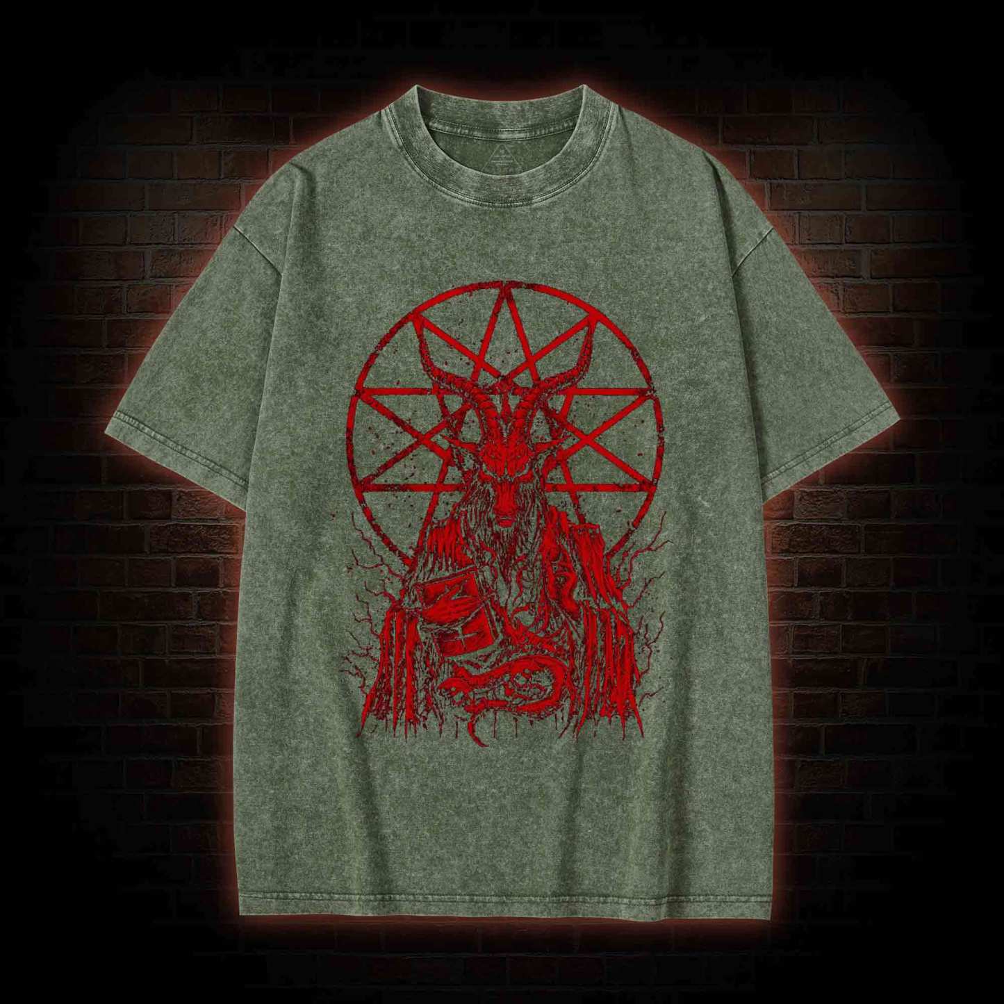 Dark Devil Baphomet Washed T-Shirt