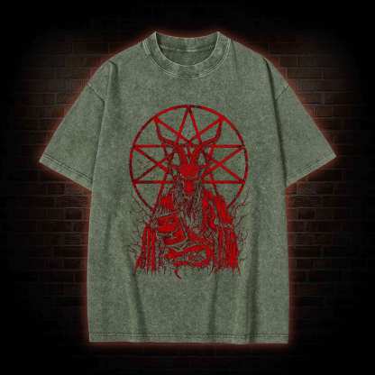 Dark Devil Baphomet Washed T-Shirt