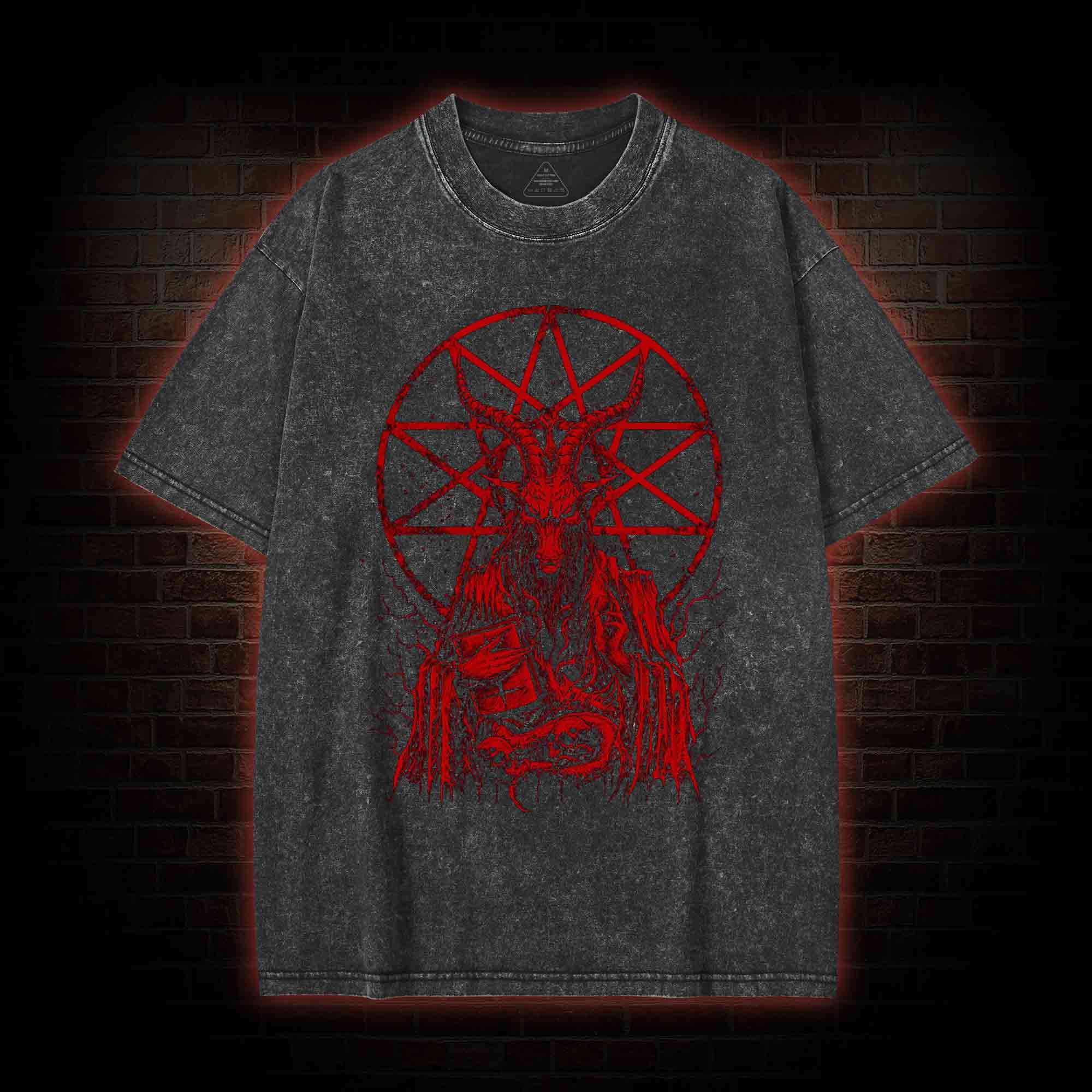 Dark Devil Baphomet Washed T-Shirt