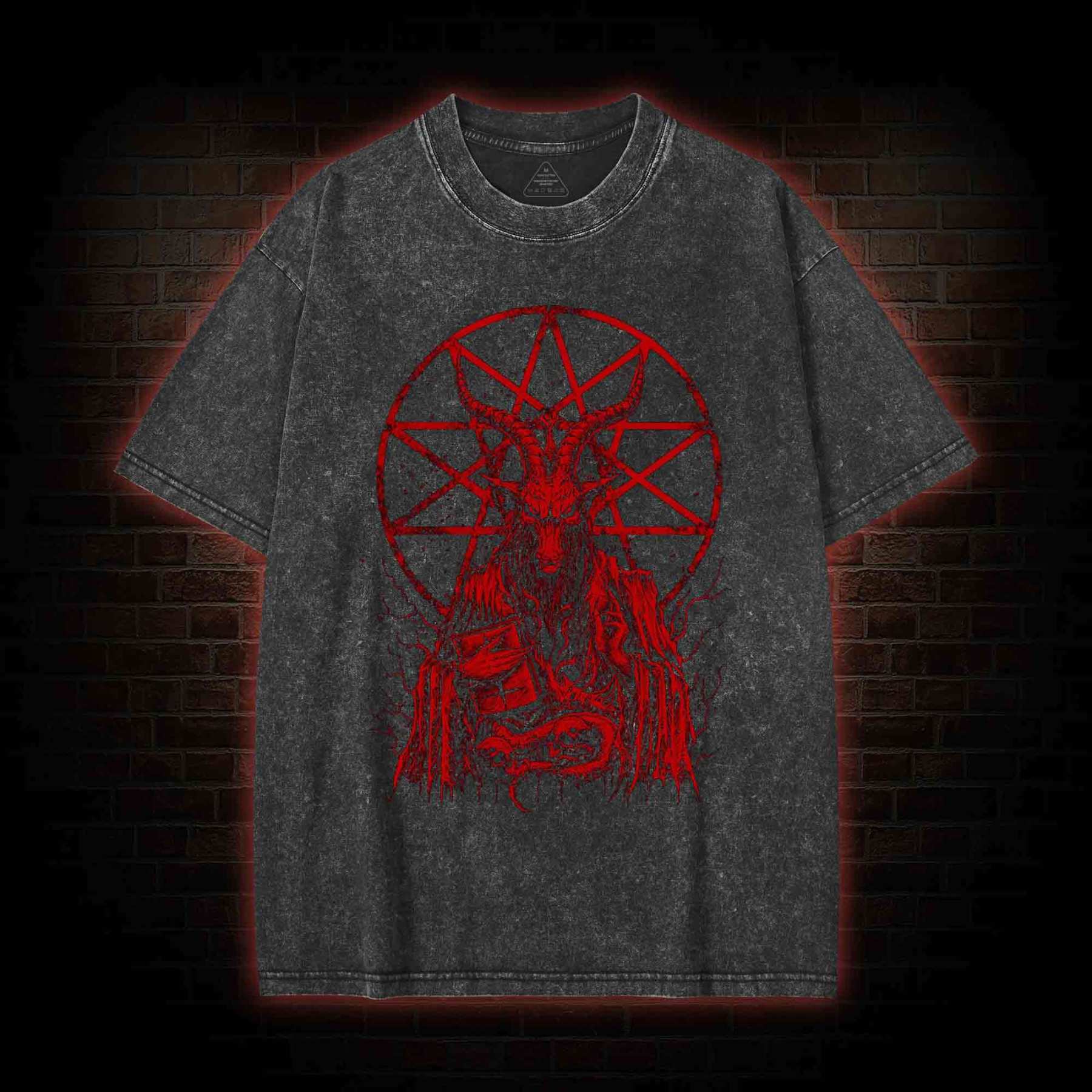 Dark Devil Baphomet Washed T-Shirt