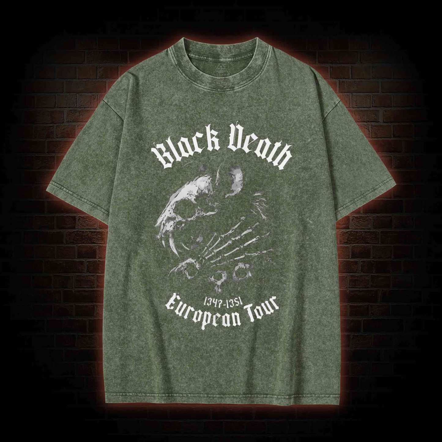 Black Death Plague Washed T-Shirt