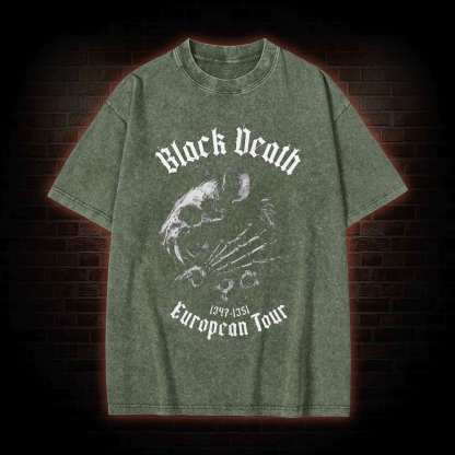 Black Death Plague Washed T-Shirt