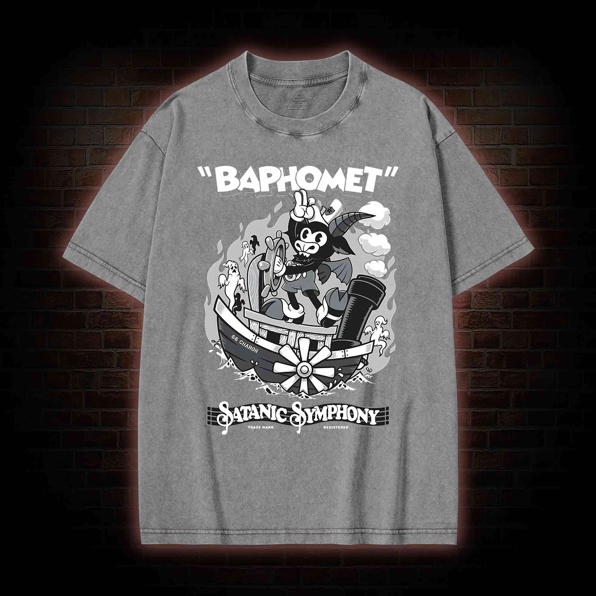 Satanic Symphony Baphomet Washed T-shirt