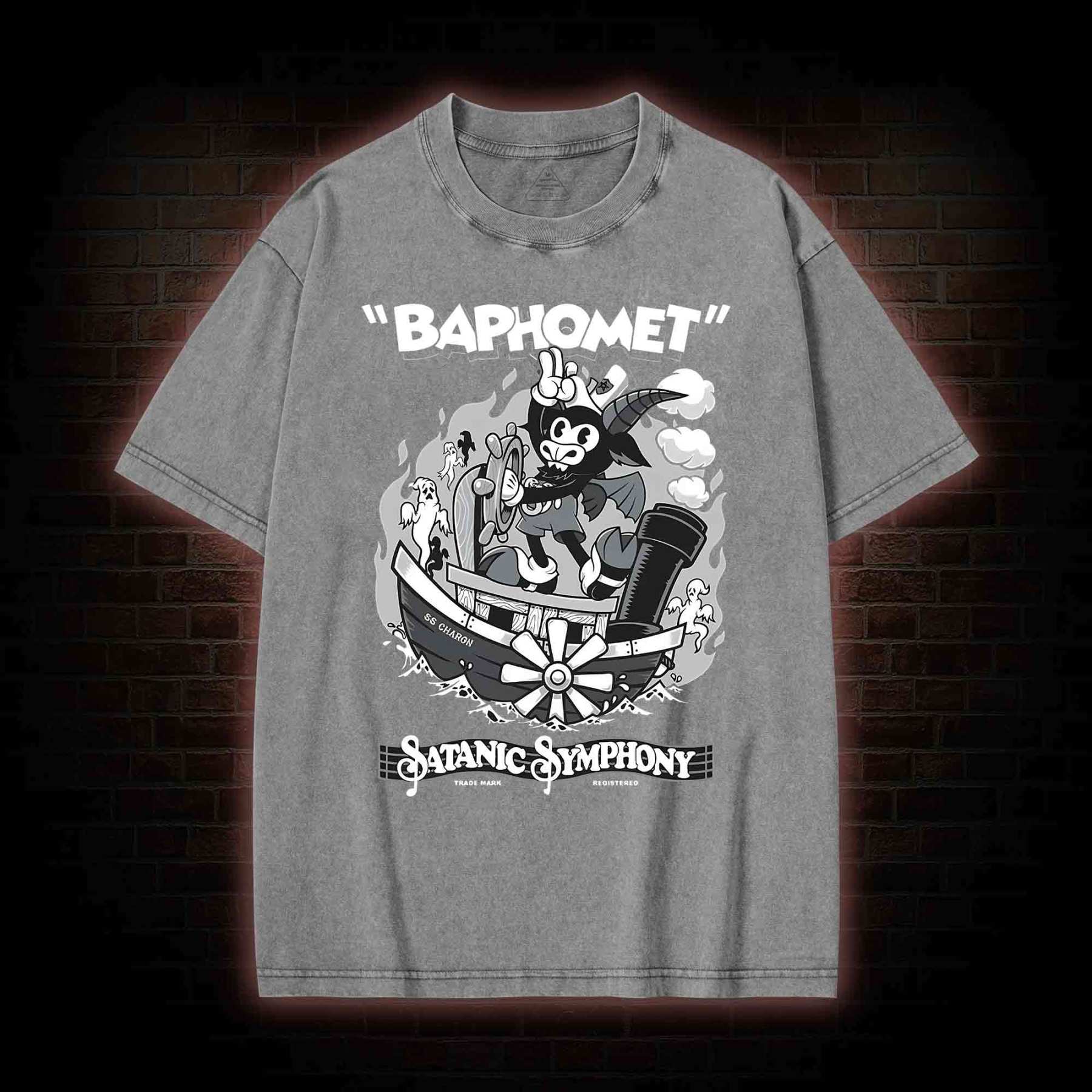 Satanic Symphony Baphomet Washed T-shirt