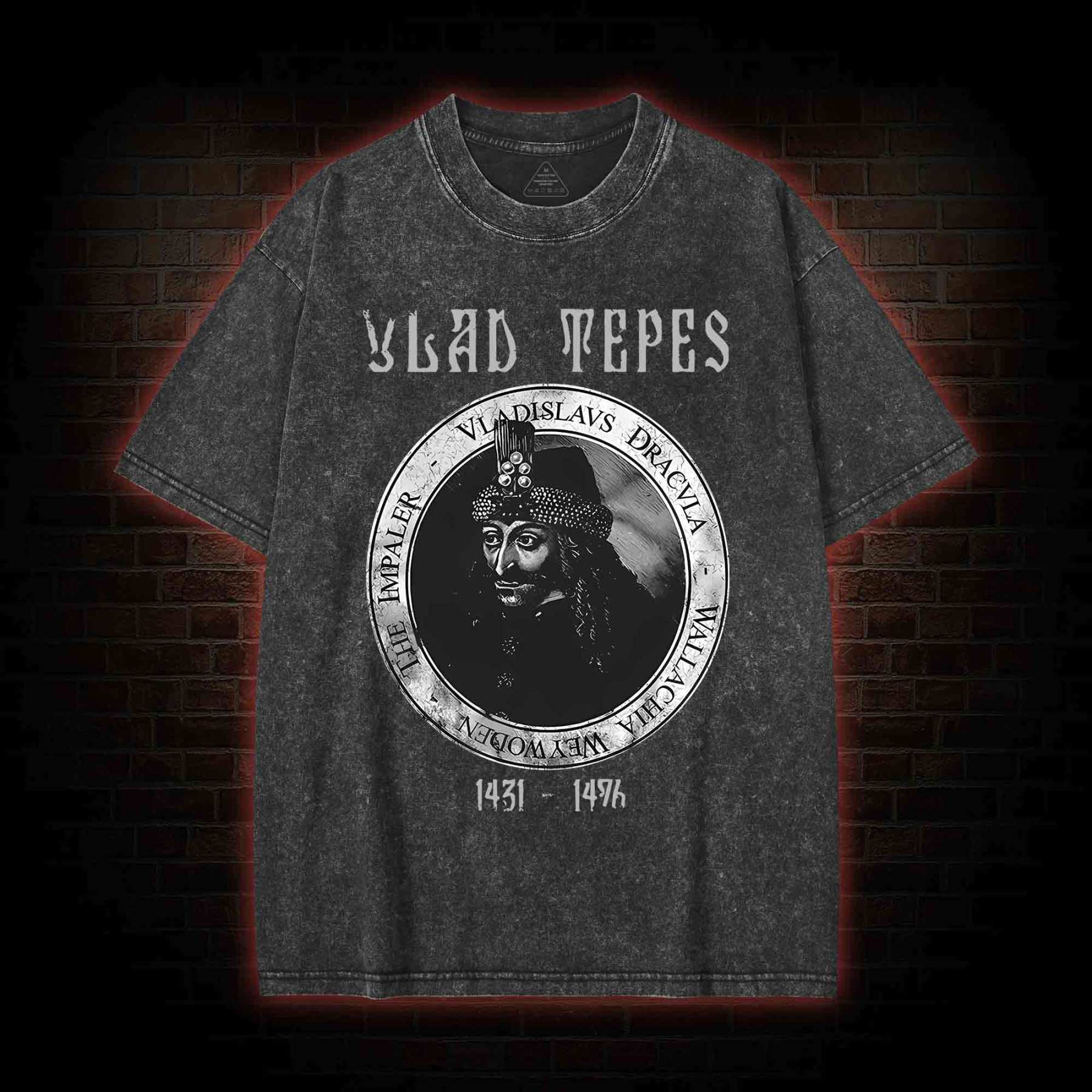 Vlad Dracula Gothic Washed T-shirt