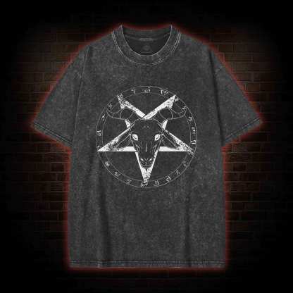 Hail Satan Washed T-shirt