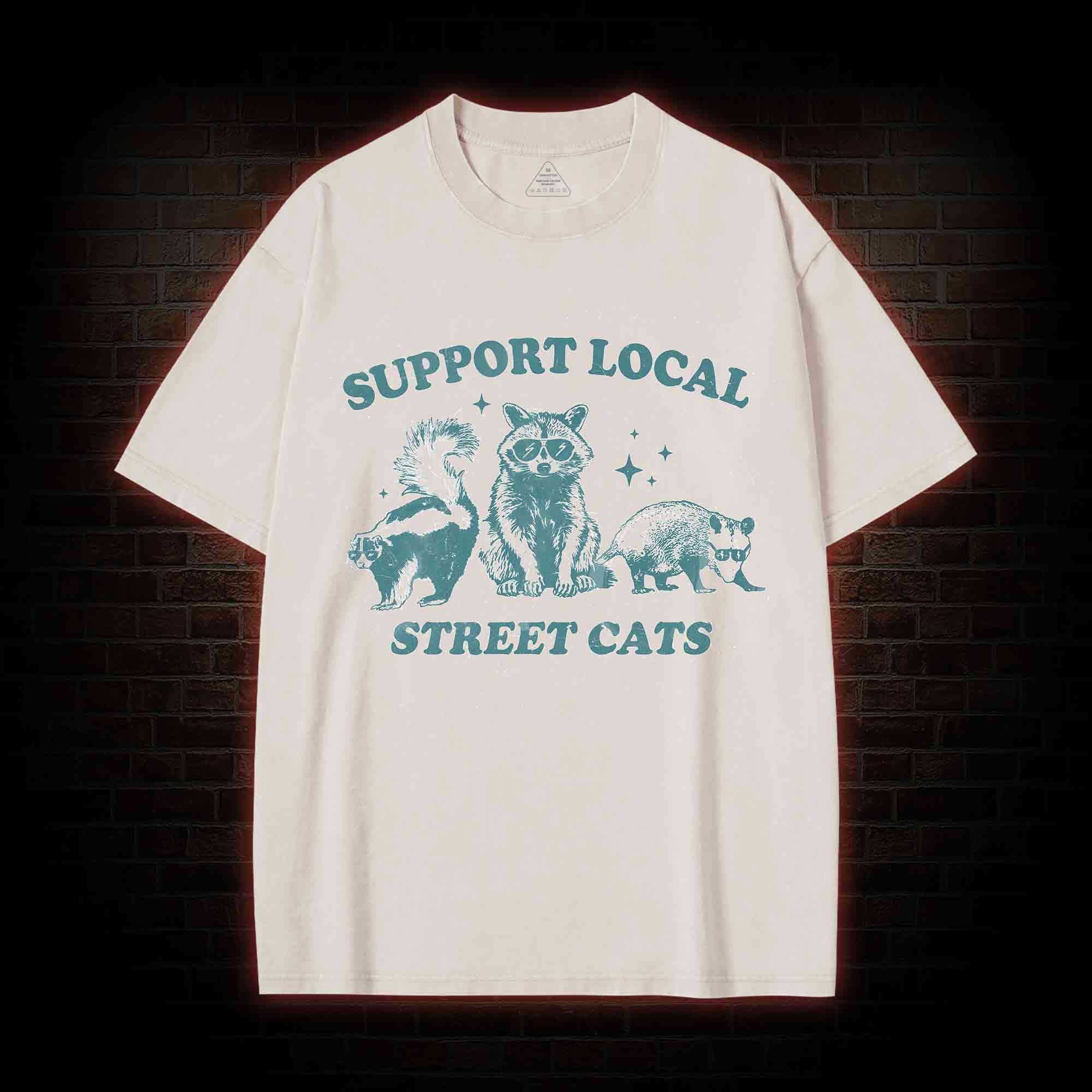 Support Local Street Cats Washed T-shirt