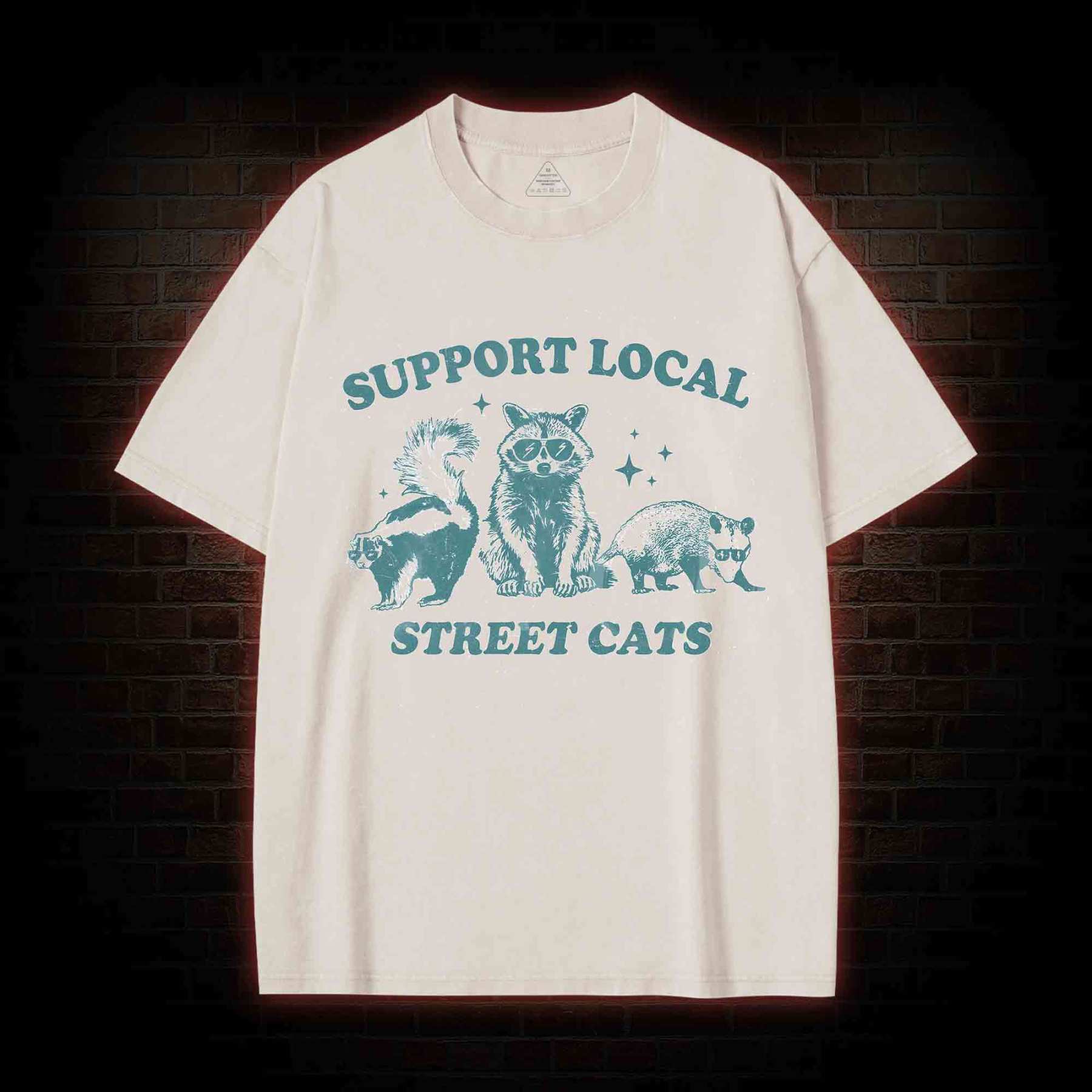 Support Local Street Cats Washed T-shirt