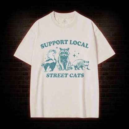 Support Local Street Cats Washed T-shirt