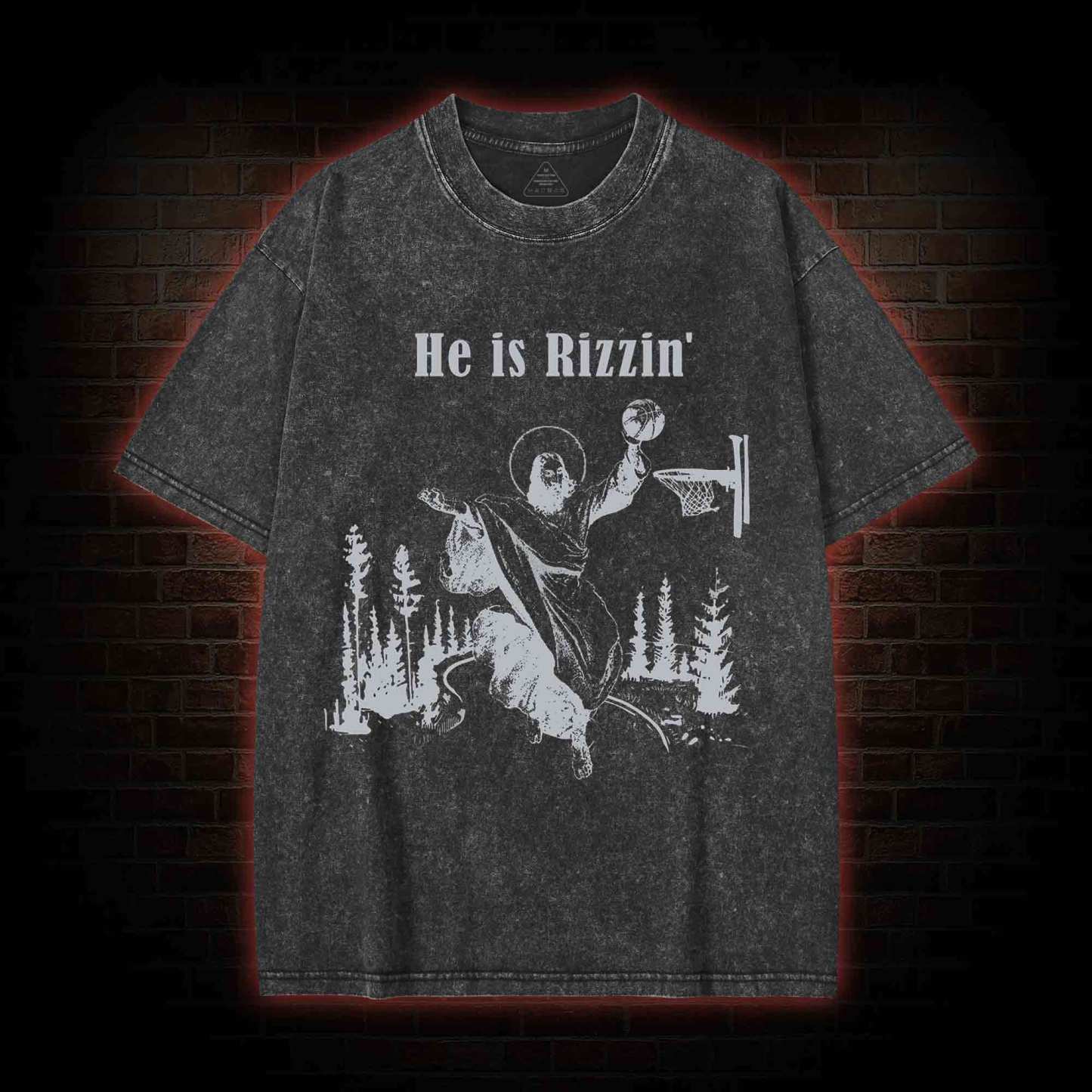 He Is Rizzin' Washed T-shirt