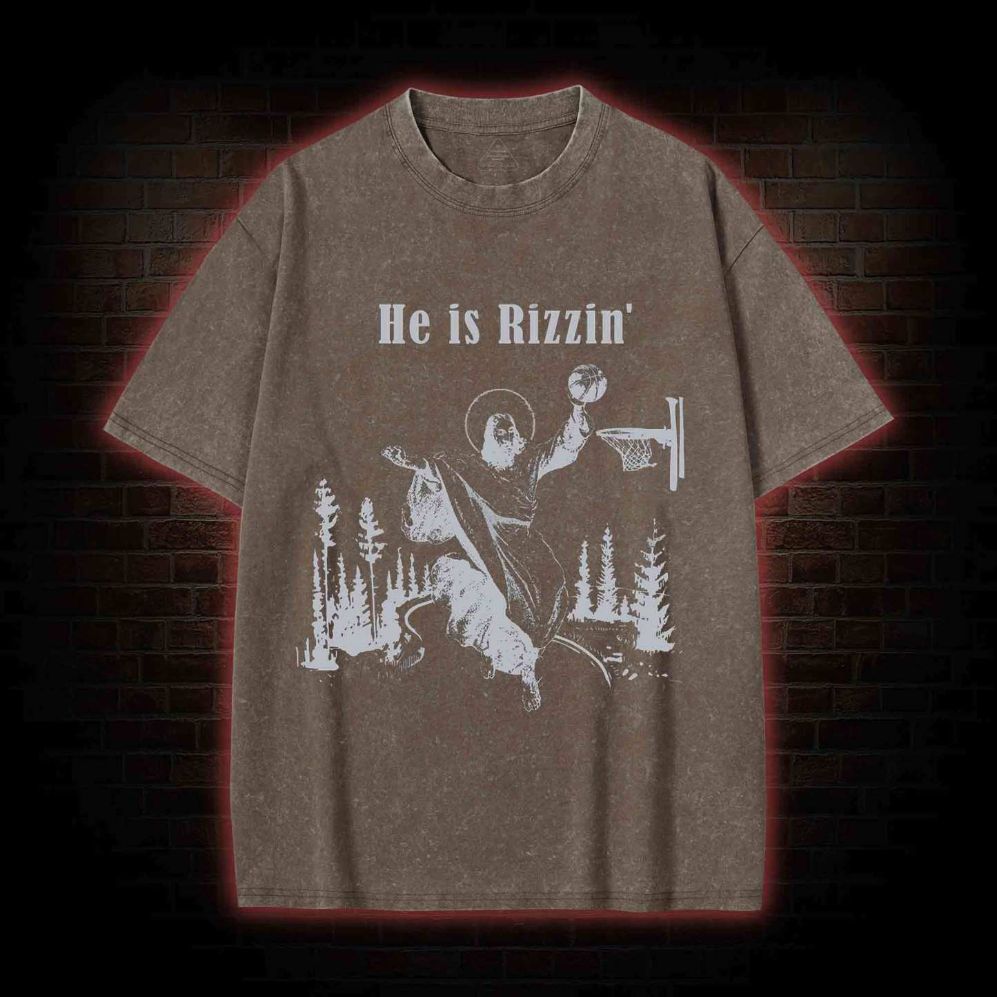 He Is Rizzin' Washed T-shirt