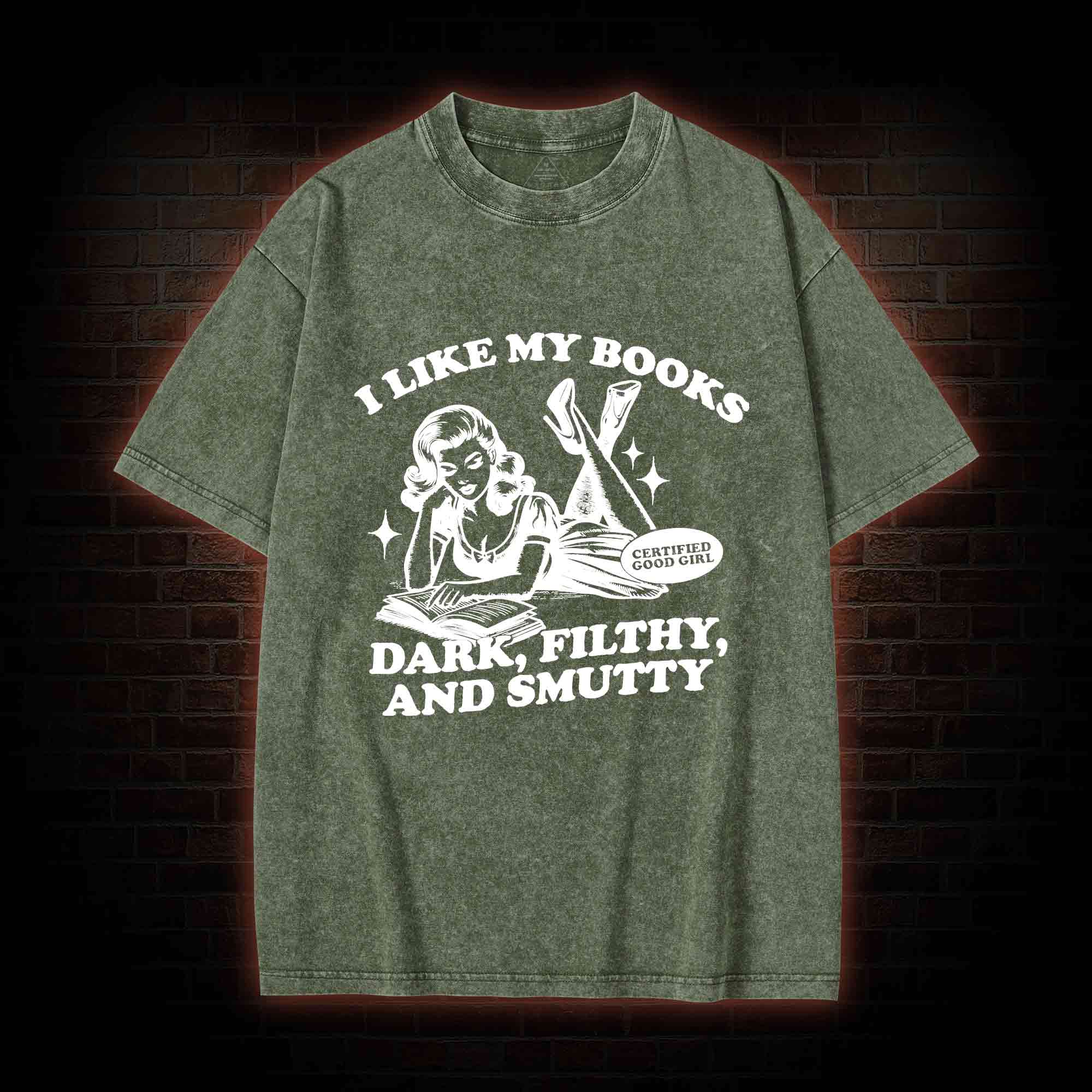 I Like My Books Washed T-shirt
