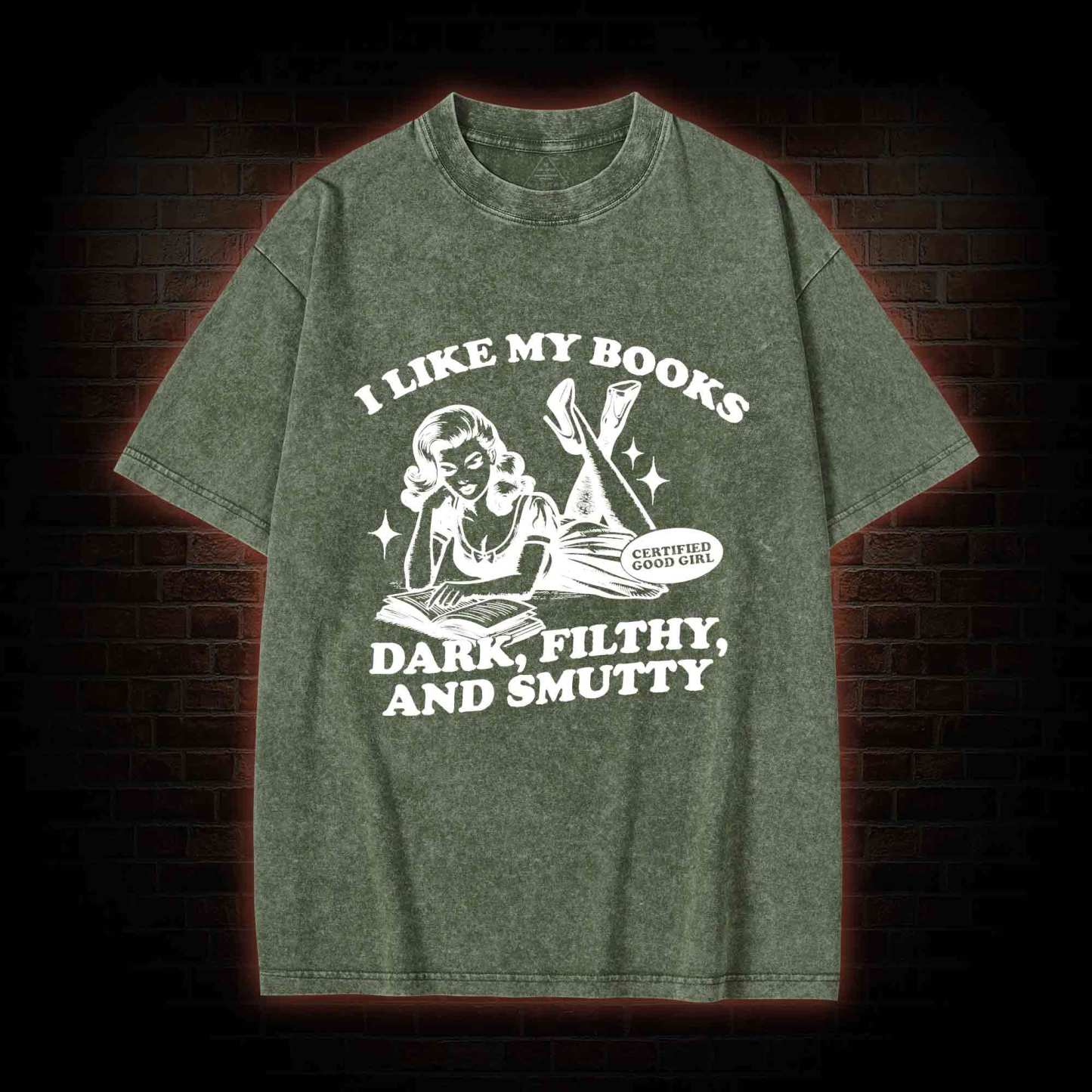 I Like My Books Washed T-shirt