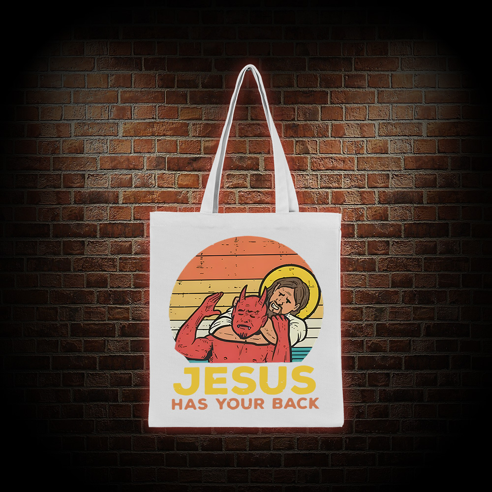 Jesus Has Your Back Tote Bag