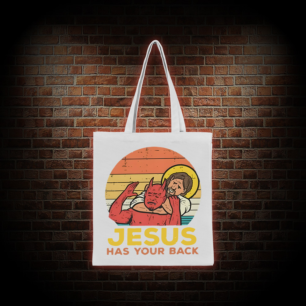 Jesus Has Your Back Tote Bag