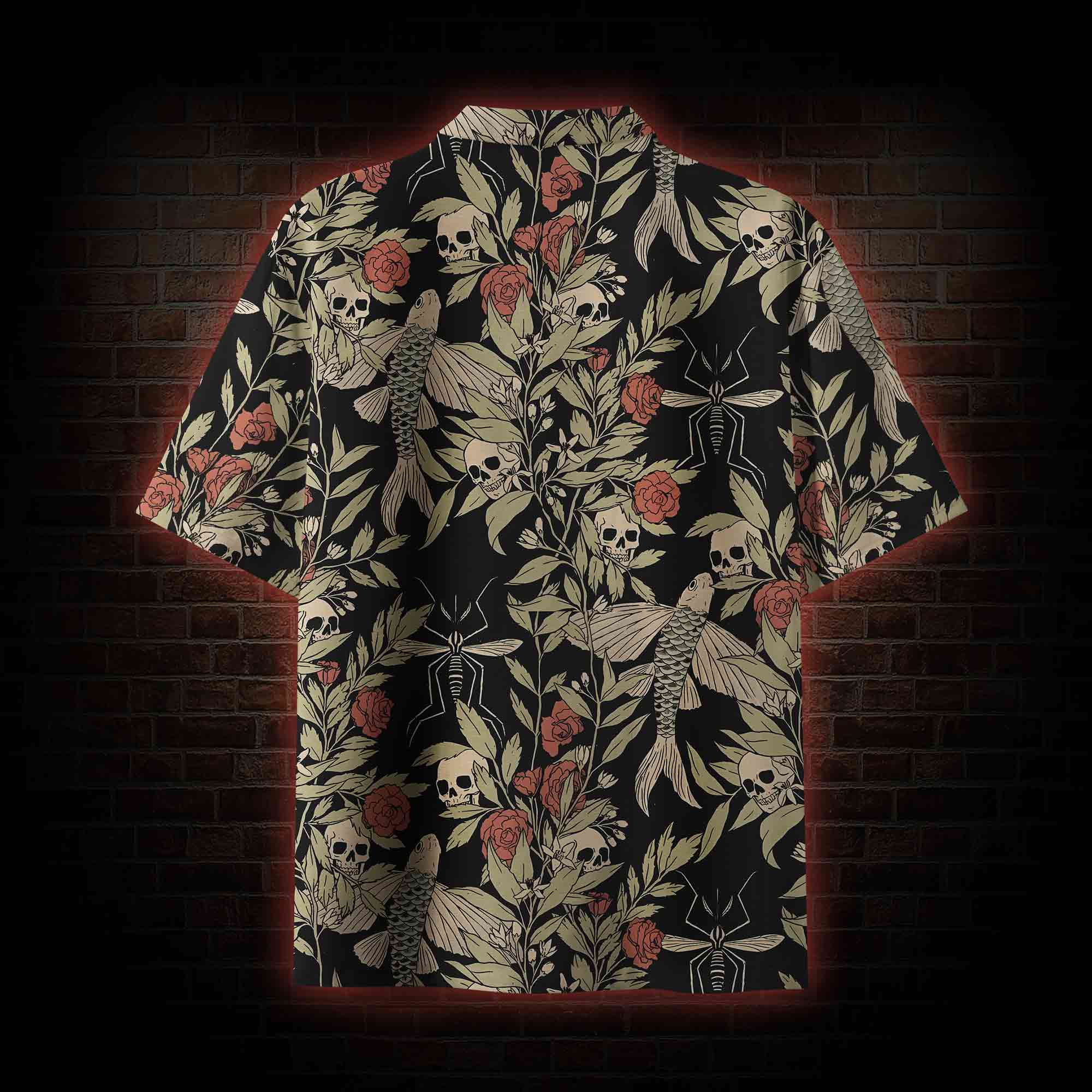 Skull and Flying Fish Hawaiian Shirt